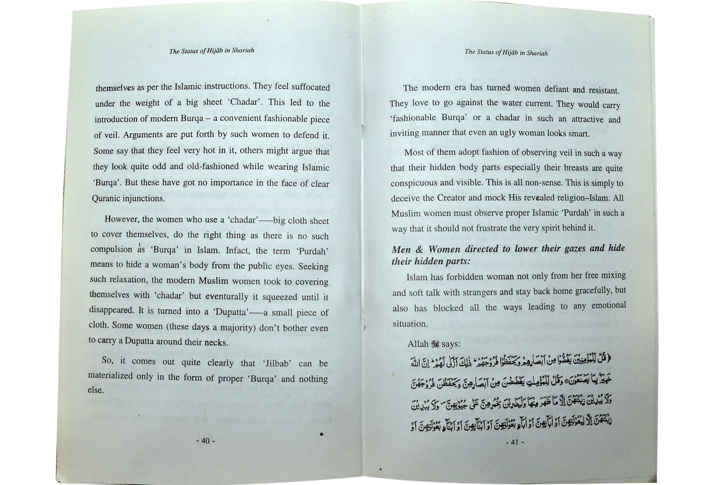 The Status Of Hijab In Sharia