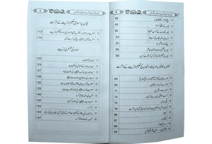 Bachon Ki Tarbiyat by Molana Muhammad Hood, contents page, Dar Ul Andlus