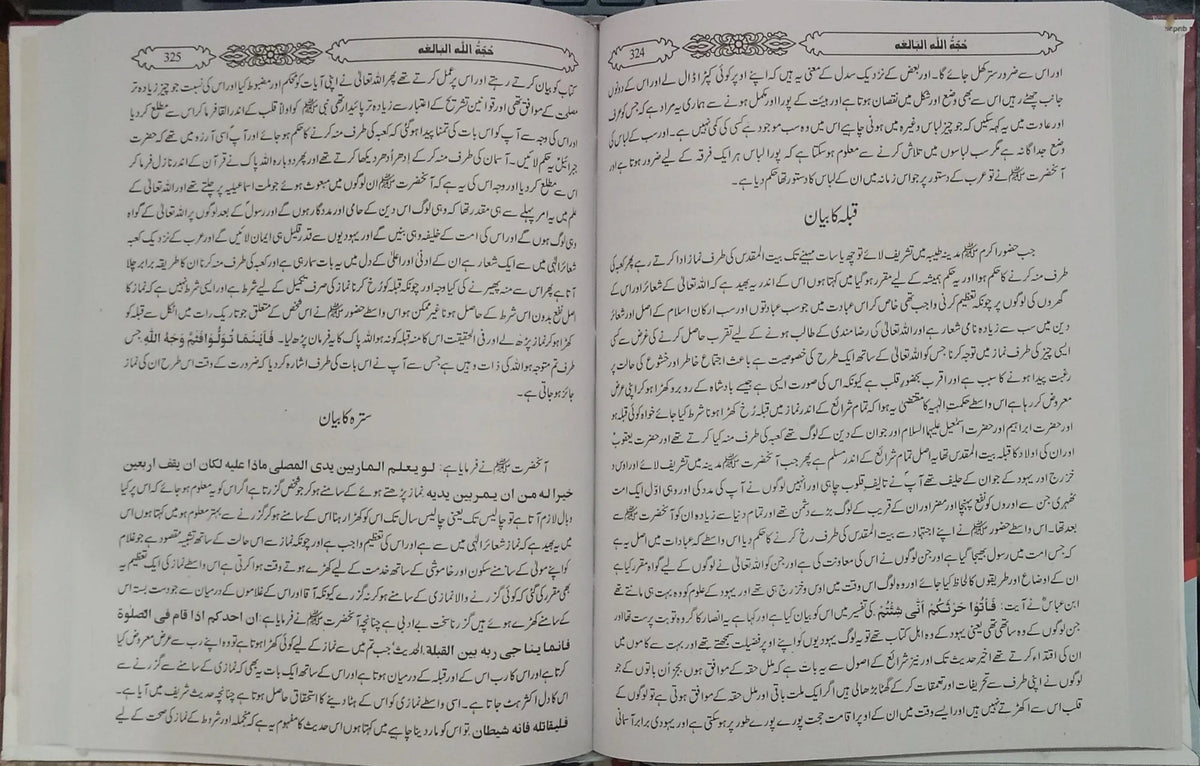 Hujatullah Balighah (By Shah Waliullah Dehlawi) by Hazrat Shah Waliullah Muhadis Dehalwi, inside pages, Maktaba Rehmania