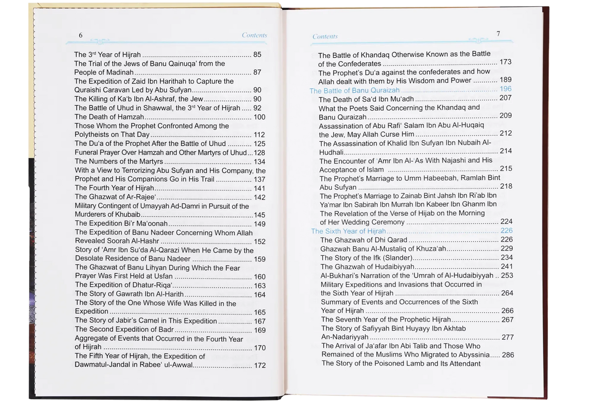 In Defence of the True Faith by Ibn Katheer, contents page, Darussalam Publishers
