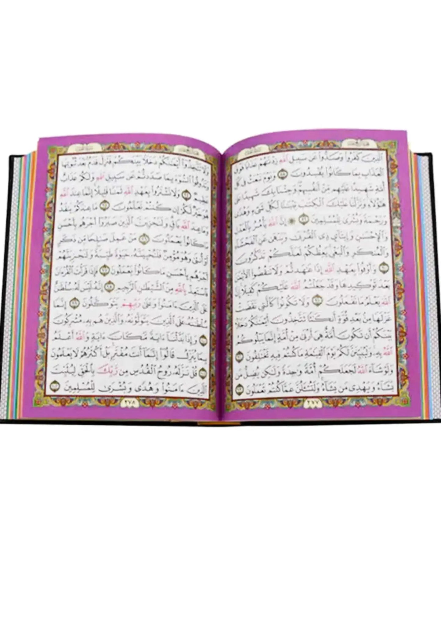 Leather Embossed Rainbow Colored Tajweedi Quran (Uthmani Script –15 Lines) - Black 