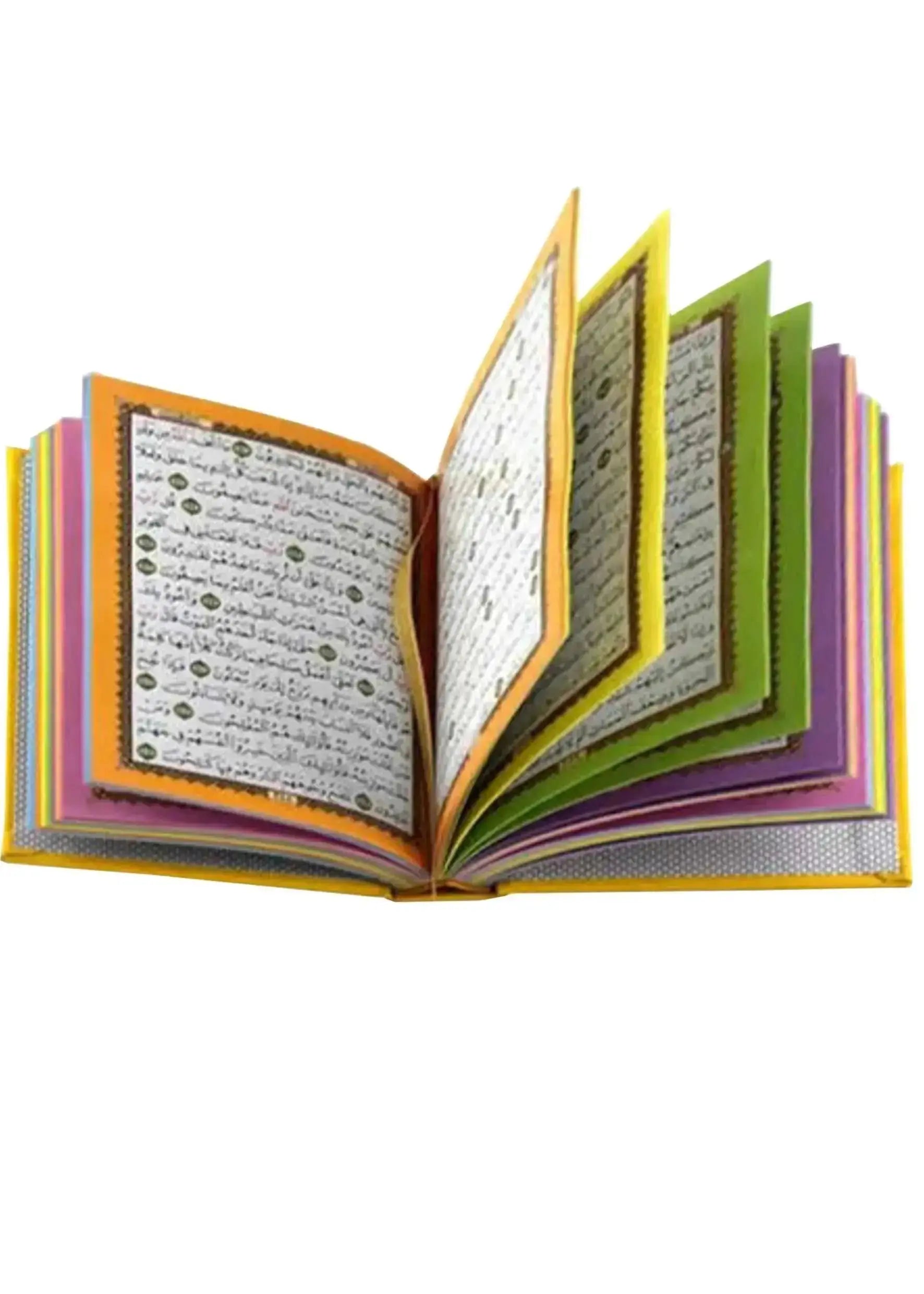 Leather Embossed Rainbow Colored Tajweedi Quran (Uthmani Script –15 Lines) - Black 