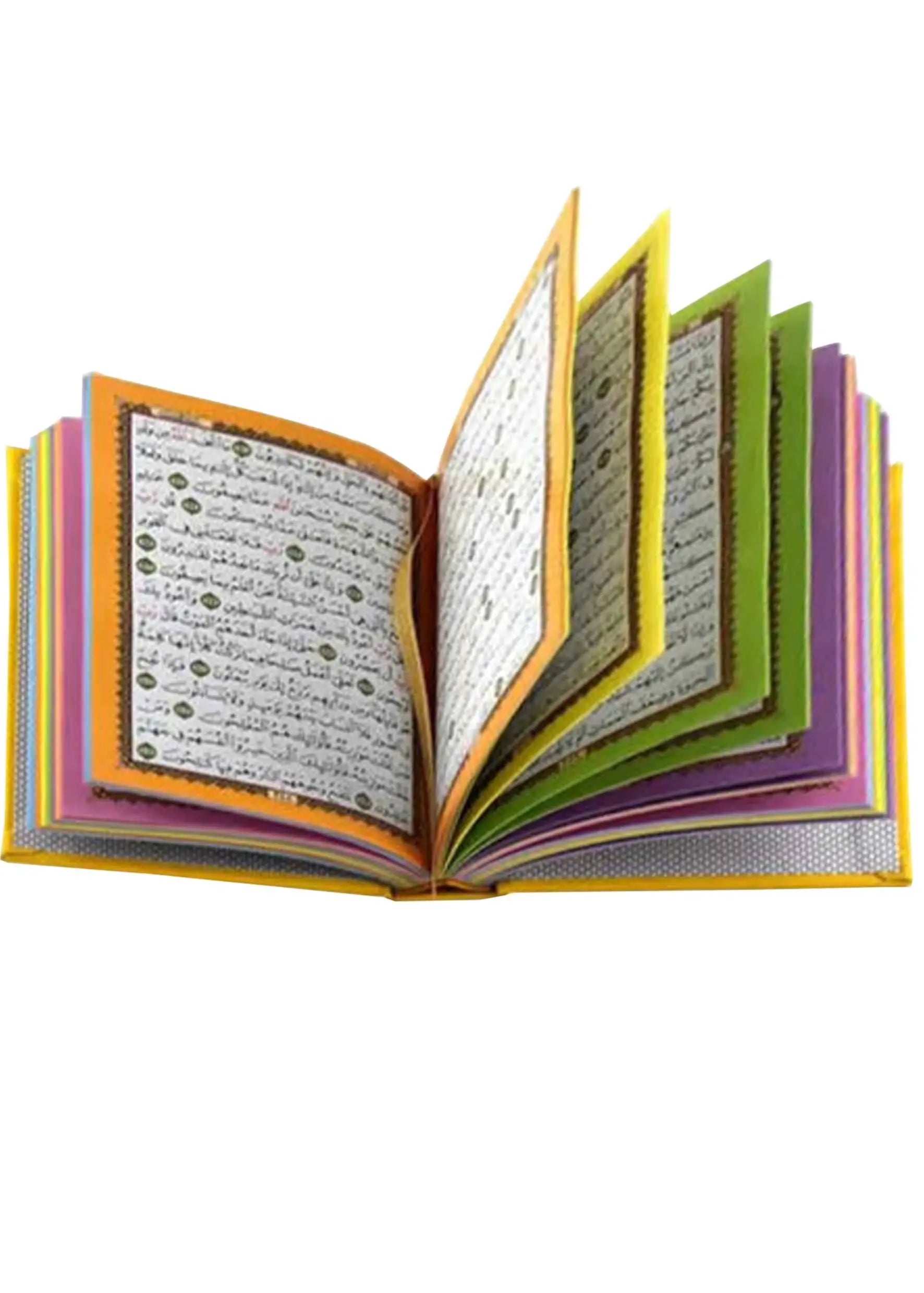 Leather Embossed Rainbow Colored Tajweedi Quran (Uthmani Script –15 Lines) - Dark Pink 