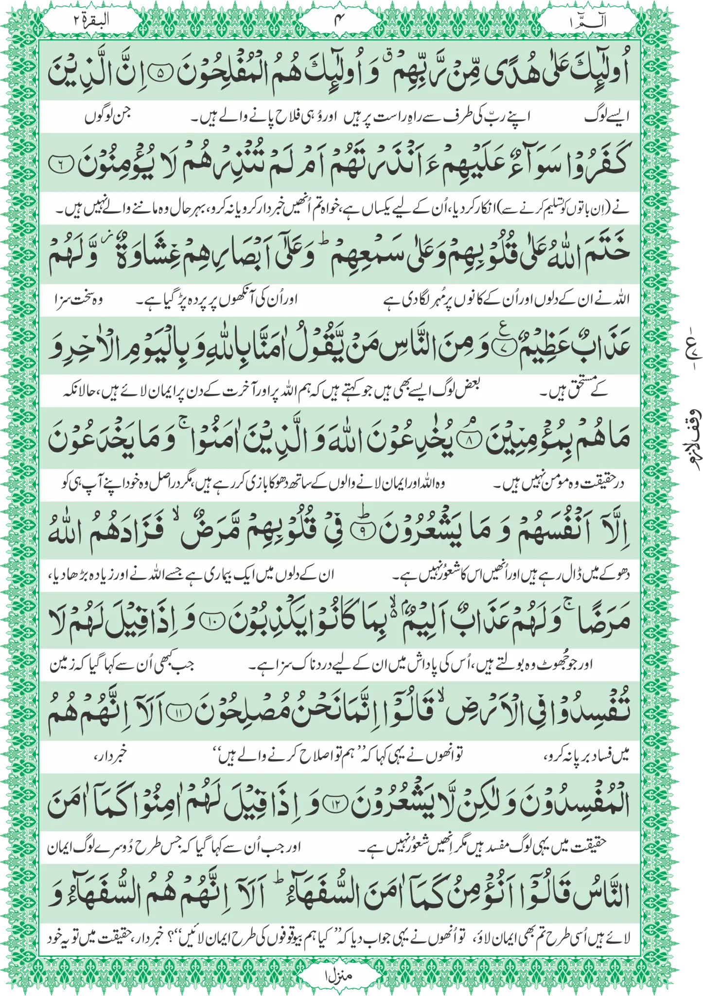 Sipara Set. Translation of the Holy Quran (between the lines) 