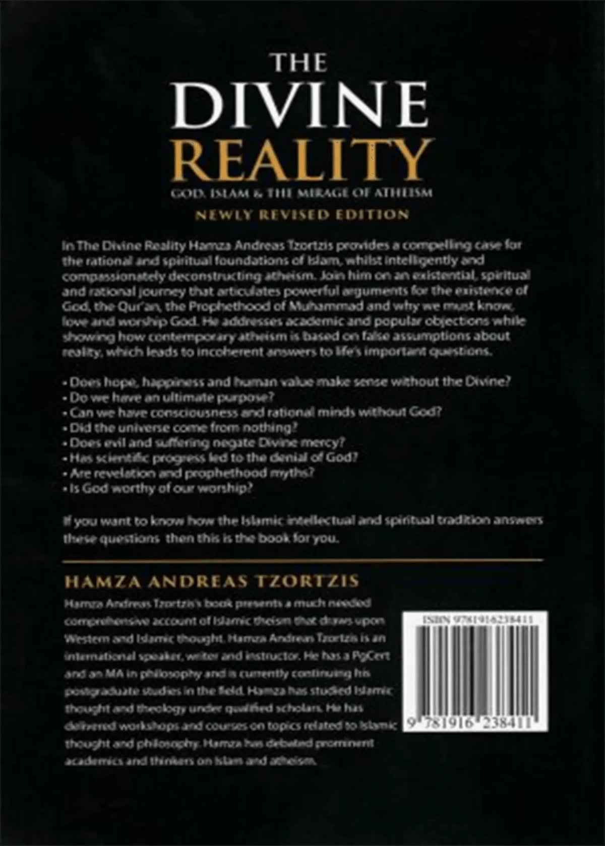 The Divine Reality: God, Islam & The Mirage of Atheism by Hamza Andreas Tzortzis, back cover