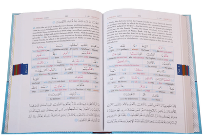 The Noble Quran Word For Word (3 Vols Set) by Dr. Mohsin Khan, Dr. Muhammad Taqi ud Din, inside pages, Darussalam Publishers