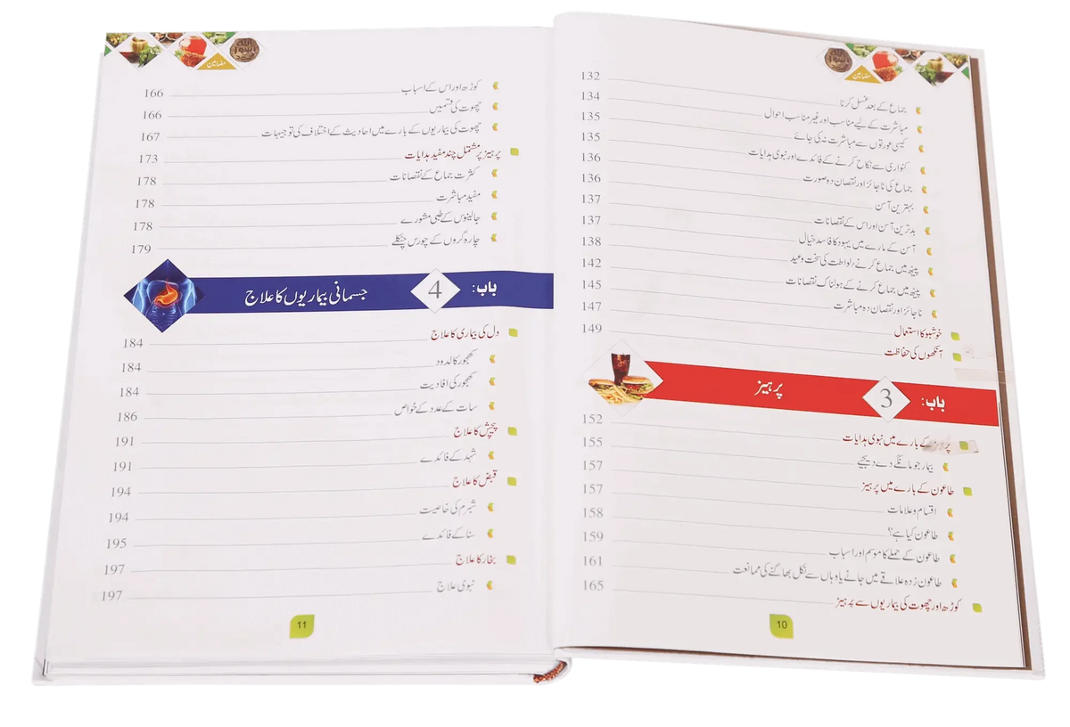 Tib-e-Nabvi by Imam Ibn-E-Qayyum, contents page, Darussalam Publishers