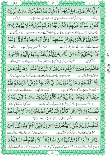Translation of the Holy Quran(Between the Lines ) 1S 