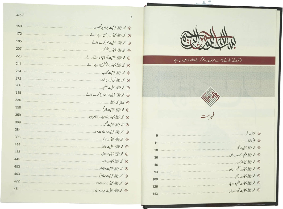 Uswah Tul Alam by Dr. Aid al-Qarni, contents page, Darussalam Publishers